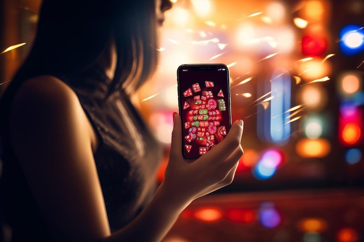 Pengguna meninjau deposit dari browser mobile